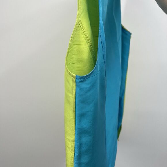 Diane Gilman Silk Layering Tank Blouse M Neon VTG Boxy Relaxed Fit Career Casual - Picture 3 of 7